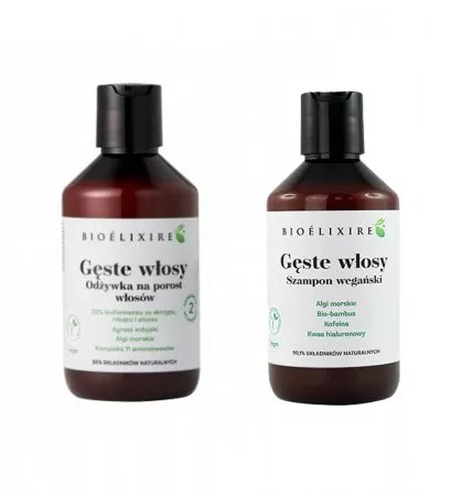 Bioelixire, zestaw przeciw wypadaniu włosów "Gęste Włosy", szampon + odżywka