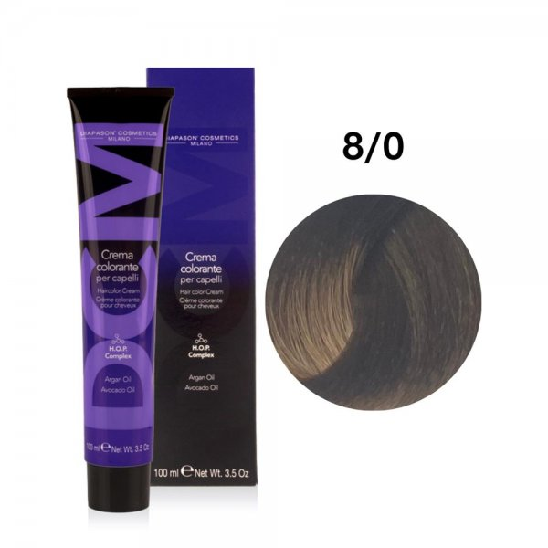 Diapason DCM, farba do włosów, 8/0 Jasny Blond, 100ml