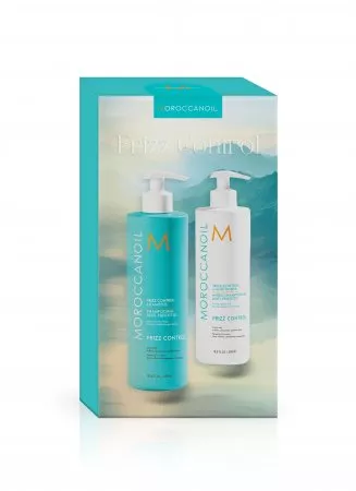 Moroccanoil Duo Pack Frizz Control, zestaw przeciw puszeniu i elektryzowaniu włosów, szampon + odżywka, 2x500ml