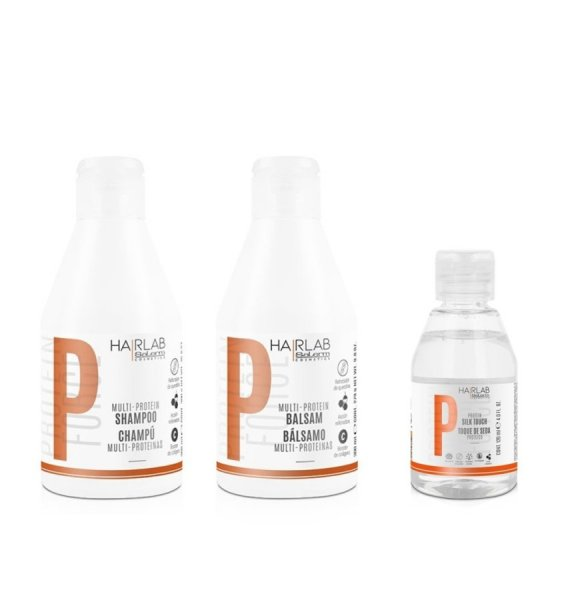 HairLab Multi-Protein, zestaw do regeneracji włosów zniszczonych, szampon + balsam + serum