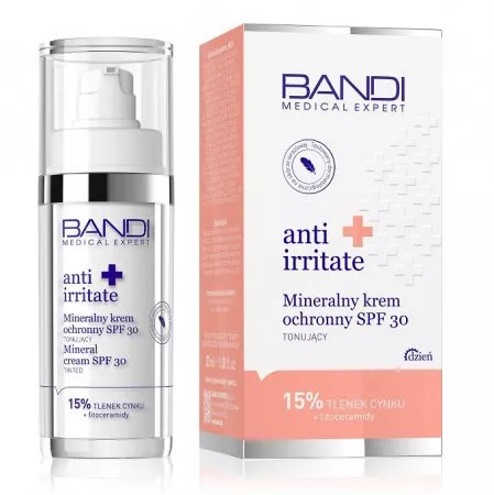 Bandi Anti Irritate, tonujący krem mineralny ochrony SPF 30, 30ml