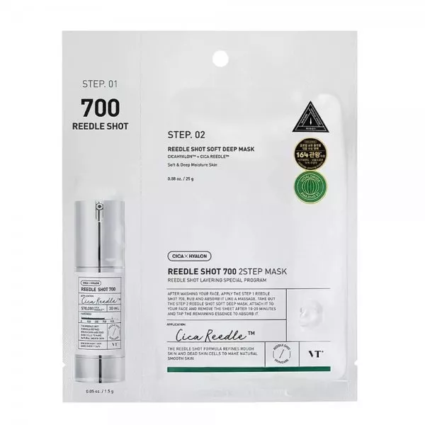 VT Cosmetics Reedle Shot 700 2Step Mask dwuetapowy zabieg z technologią mikroigieł 26.5g