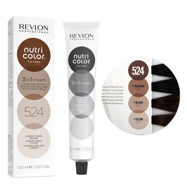 Revlon Nutri Color Filters, maska koloryzująca bez amoniaku, miedziany perłowy brąz, tuba 100ml