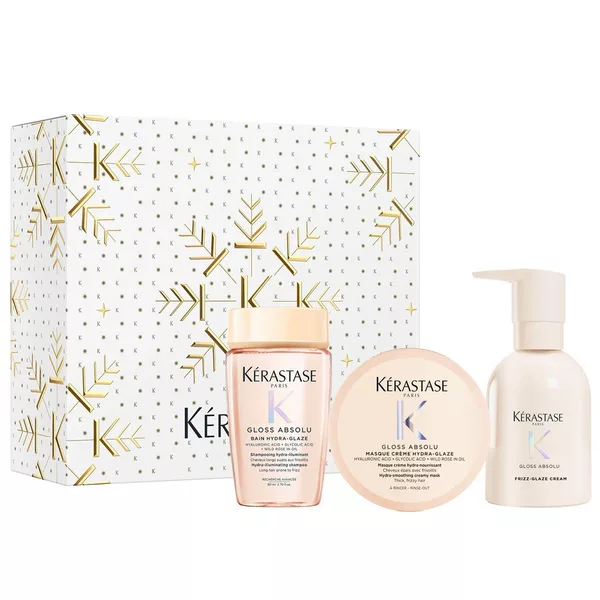Kerastase Gloss Absolu Trio, zestaw prezentowy do włosów puszących, szampon + maska + krem