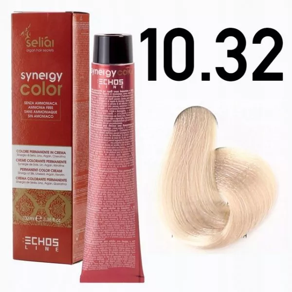 Echosline Seliar Synergy Color, farba do włosów bez amoniaku, 10.32 Blonde Platinum Beige, 100ml
