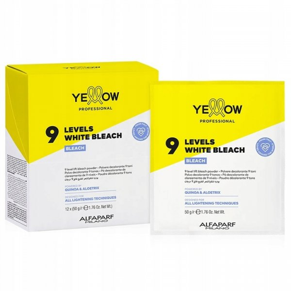 Yellow Professional Bleach, puder rozjaśniający do 9 tonów, 12x50g