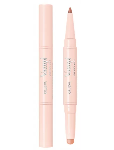 PUPA Vamp! Creamy Duo, pomadka i konturówka do ust, Fair Nude, 0,8+0,2g