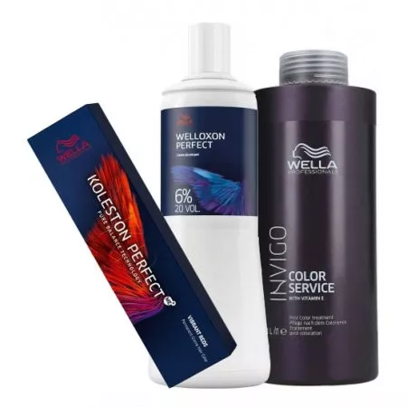 Wella Koleston Perfect ME+, zestaw do koloryzacji włosów: farba 60ml + oxydant 60ml + kuracja 25ml