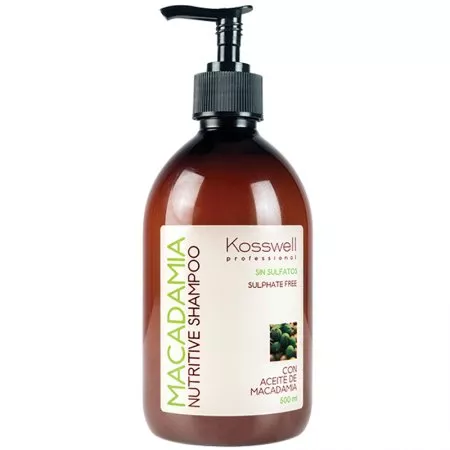 Kosswell Macadamia Nutritive Shampoo, szampon z olejkiem macadamia, nawilżający, 500ml