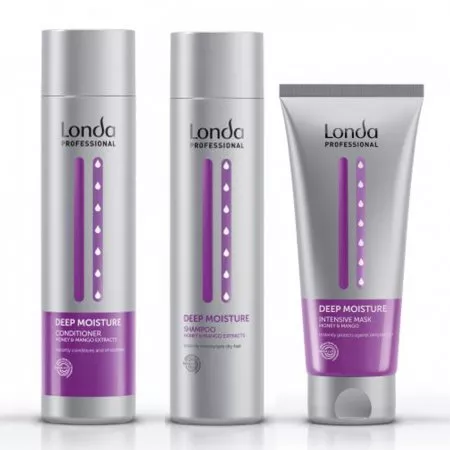 Londa Deep Moisture, zestaw nawilżający do włosów suchych, szampon + odżywka + maska