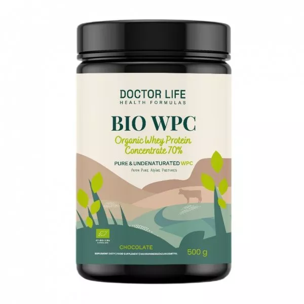 Doctor Life BIO WPC Organic Whey Protein Concentrate 70% białko suplement diety Chocolate 500g