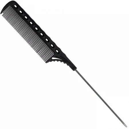 Y.S. Park, grzebień z metalowym szpikulcem, model 108, czarny