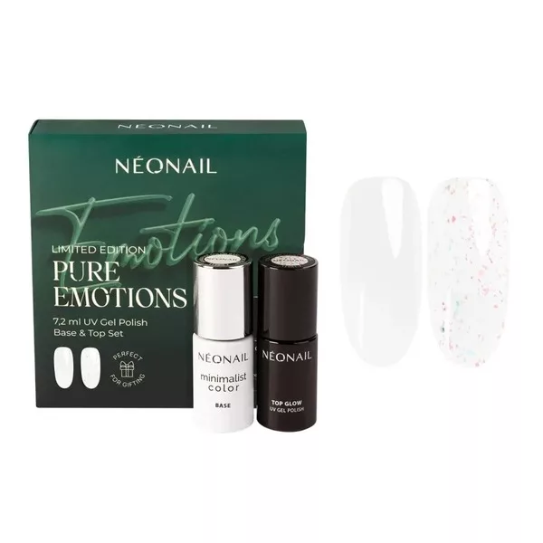 Neonail Pure Emotions, zestaw baza i top hybrydowy, 7.2ml