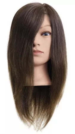 Efalock, główka fryzjerska, treningowa Hanna, włosy ludzkie, brązowe, 40-45cm