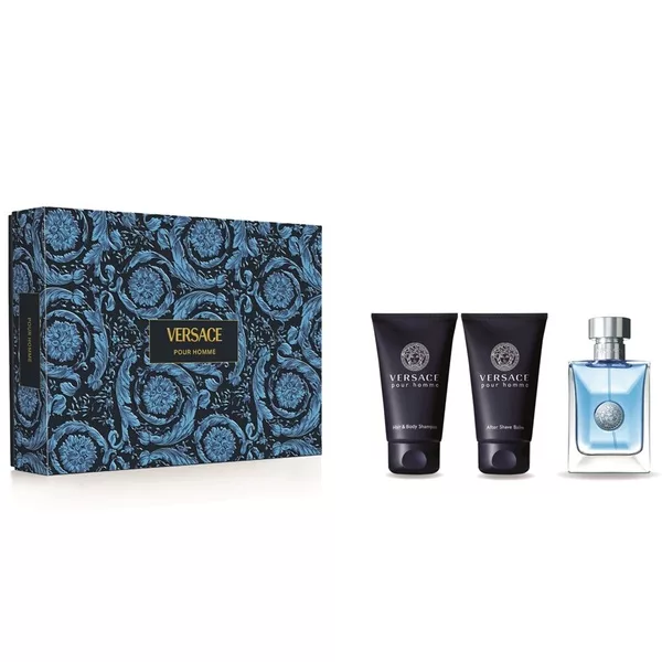 Versace Pour Homme zestaw prezentowy dla mężczyzn: woda toaletowa 50ml + żel pod prysznic 50ml + balsam po goleniu 50ml