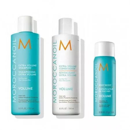 Moroccanoil Volume, zestaw nadający objętość, szampon 200ml + odżywka 200ml + spray 75ml