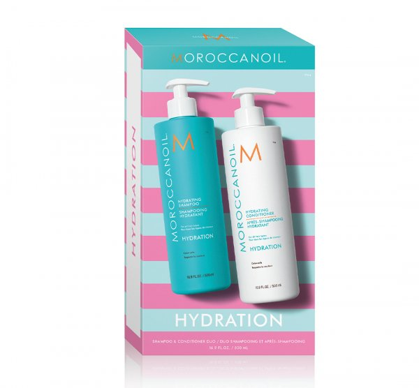 Moroccanoil Duo Pack Hydration, zestaw nawilżający do włosów, szampon i odżywka, 2x500ml