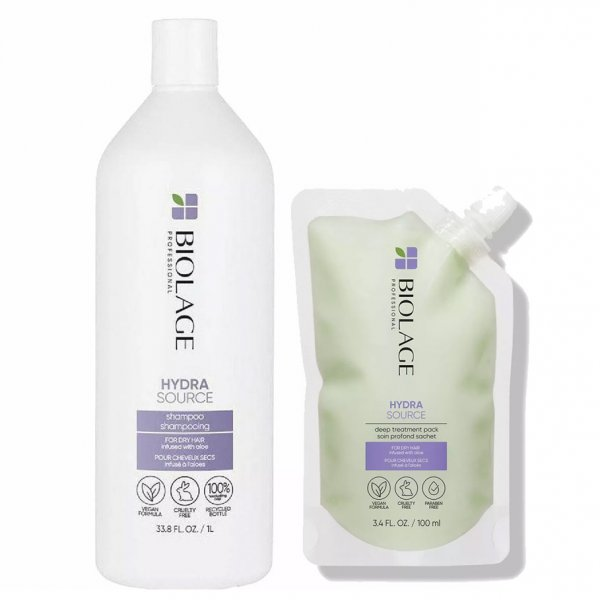 Biolage HydraSource, zestaw XL nawilżający, szampon + kuracja