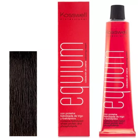 Kosswell Equium 4.88, Profesjonalna farba do włosów, Ciemna intensywna czekolada, 60ml