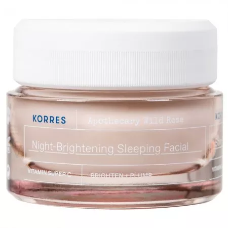 Korres Apothecary Wild Rose rozjaśniający krem na noc z olejkiem z dzikiej róży 40ml