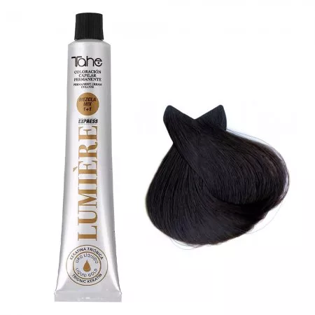Tahe Lumiere Express, farba do włosów z keratyną i olejkiem arganowym, koloryzacja trwała, 4.54, 100ml
