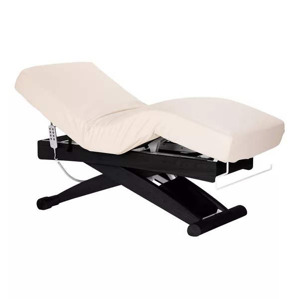 Leżanka SPA Sillon Siesta kremowa z czarną podstawą - dostępna w 48h