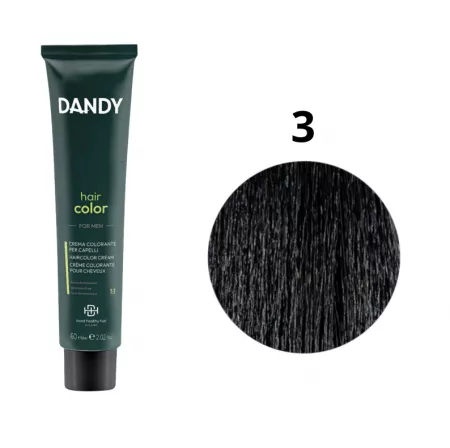 Dandy Hair Color, krem koloryzujący Cover 3, ciemny brąz, 60ml