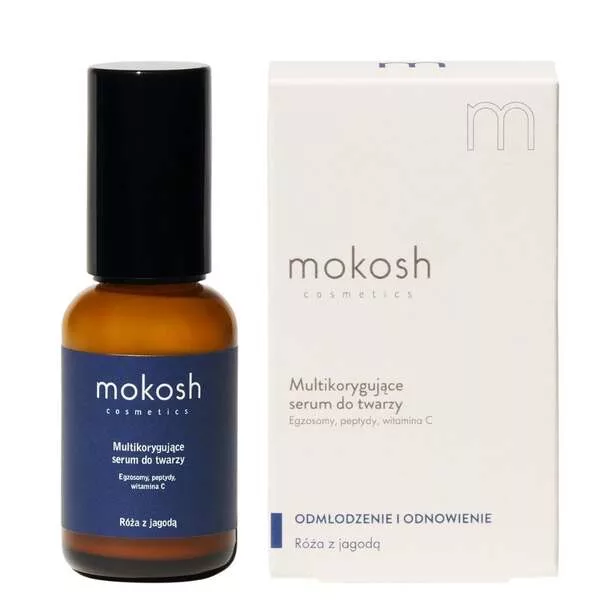 Mokosh Egzosomy, multikorygujące serum do twarzy, peptydy, witamina C, 30ml