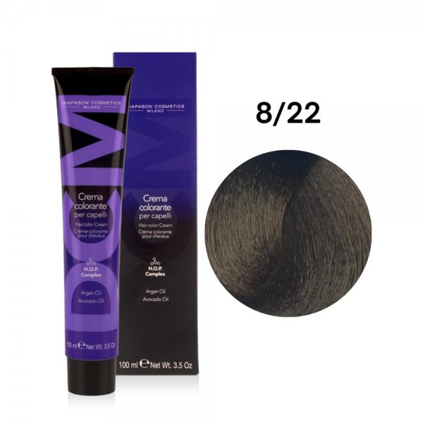 Diapason DCM, farba do włosów, 8/22 Intensywny Jasny Popielaty Blond, 100ml