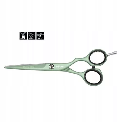 Jaguar Pastell Plus offset, nożyczki fryzjerskie 5,5", White Line Matcha