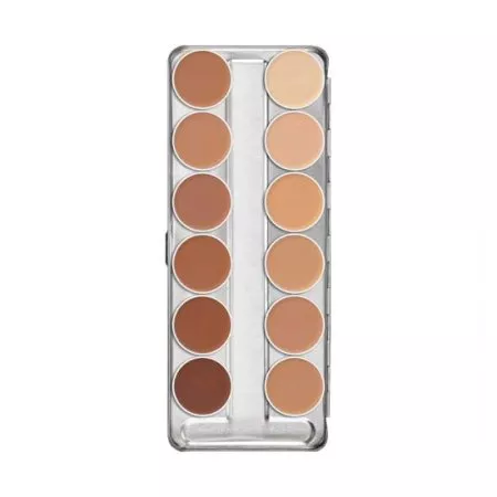 Kryolan Dermacolor, Camouflage Creme Palette, paleta 12 kamuflaży, 40g, D1W - D12W