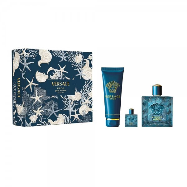 Versace Eros zestaw perfumy spray 100ml + perfumy spray 5ml + żel pod prysznic 150ml (M)