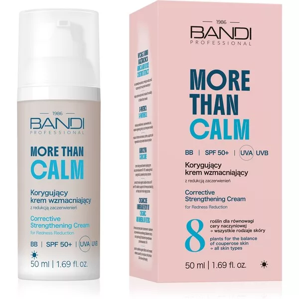 Bandi Veno Care, Korygujący krem wzmacniający BB z redukcją zaczerwienień SPF 50+, 50ml