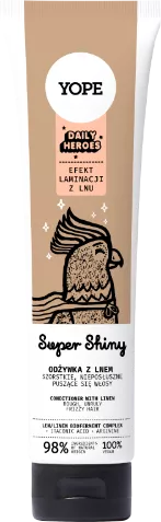 Yope Daily Heroes Super Shiny, odżywka do włosów z lnem do szorstkich i puszących się włosów, 170ml