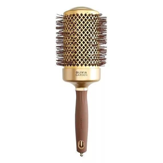 Olivia Garden Expert Blowout Shine, szczotka do modelowania włosów, Wavy Bristles Gold&Brown 65mm