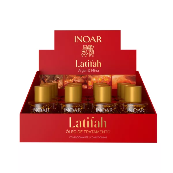 INOAR Latifah Argan & Mirra, olejek wygładzający i dodający blasku włosom, 12x7ml