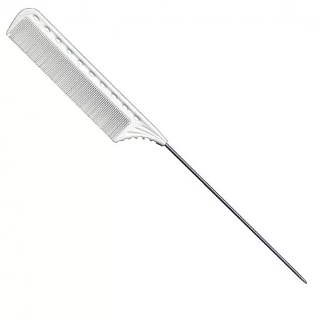 Y.S. Park, grzebień z metalowym szpikulcem, model 132, biały