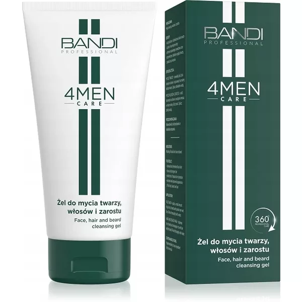 Bandi 4MEN Care, żel do mycia twarzy, włosów i zarostu, 150ml
