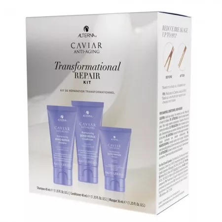 Alterna Caviar Restruct, Bond Repair, zestaw odbudowujący do włosów zniszczonych, 40ml + 40ml + 36 ml
