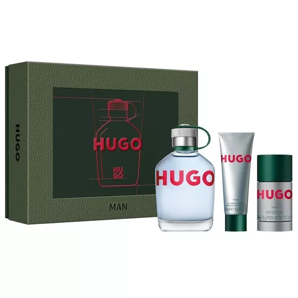 Hugo Boss Hugo Man zestaw woda toaletowa spray 125ml + dezodorant sztyft 75ml + żel pod prysznic 50ml (M)