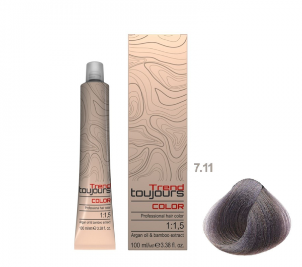 Trend Toujours Professional Color Care, farba do włosów, 7.11, 100ml