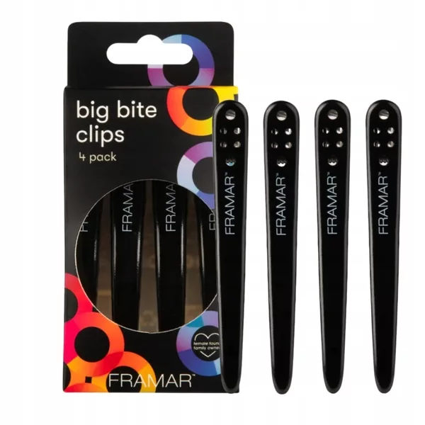 Framar Big Bite Clips, klipsy do włosów, 4szt.
