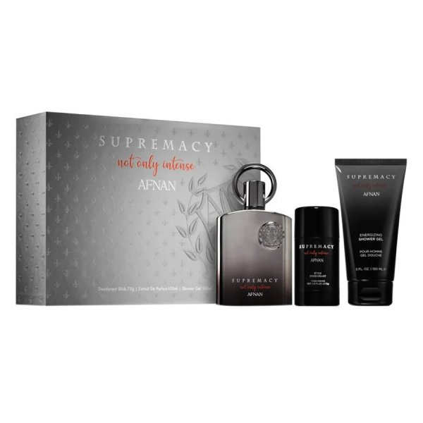 Afnan Supremacy Not Only Intense zestaw ekstrakt perfum spray 100ml + żel pod prysznic 150ml + dezodorant sztyft 75g (M)
