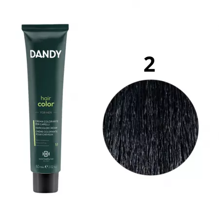Dandy Hair Color, krem koloryzujący Cover 2, bardzo ciemny brąz, 60ml