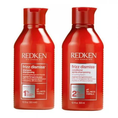 Redken Frizz Dismiss, zestaw wygładzający do włosów puszących się, szampon + odżywka, 2x300ml
