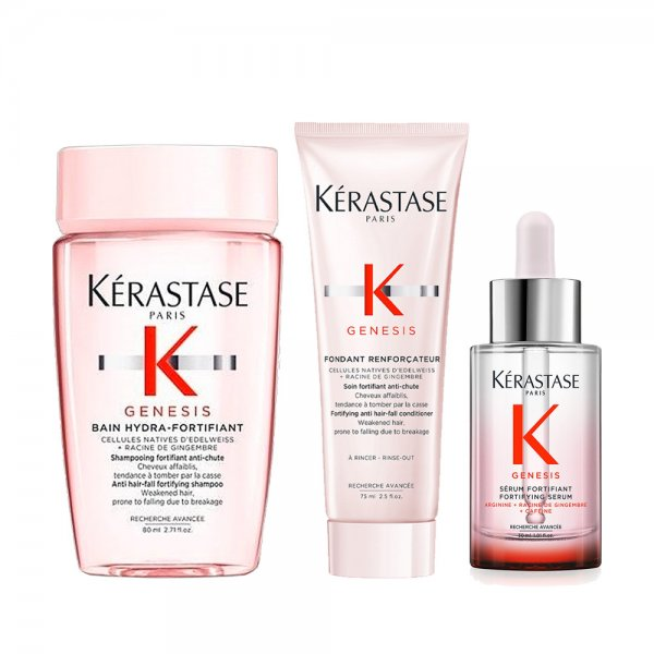 Kerastase Genesis, zestaw przeciw utracie gęstości włosów, szampon + odżywka + serum, 80ml + 75ml + 30ml