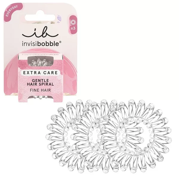Invisibobble Extra Care gumka do włosów spiralna Crystal Clear 3szt.