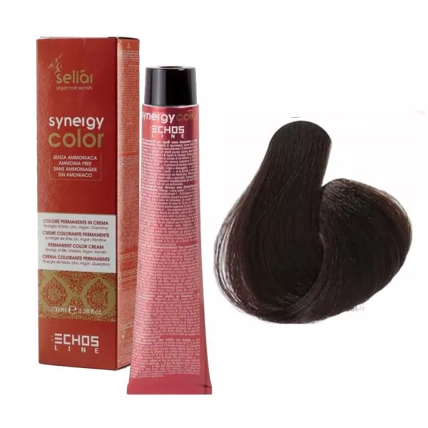 Echosline Seliar Synergy Color, farba do włosów bez amoniaku, 4.7 Chestnut Brown, 100ml