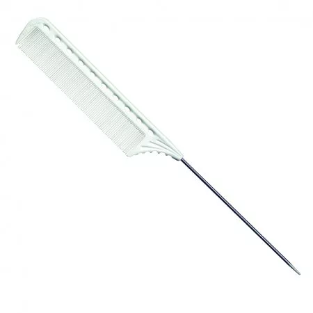 Y.S. Park, grzebień z metalowym szpikulcem, model 112, biały