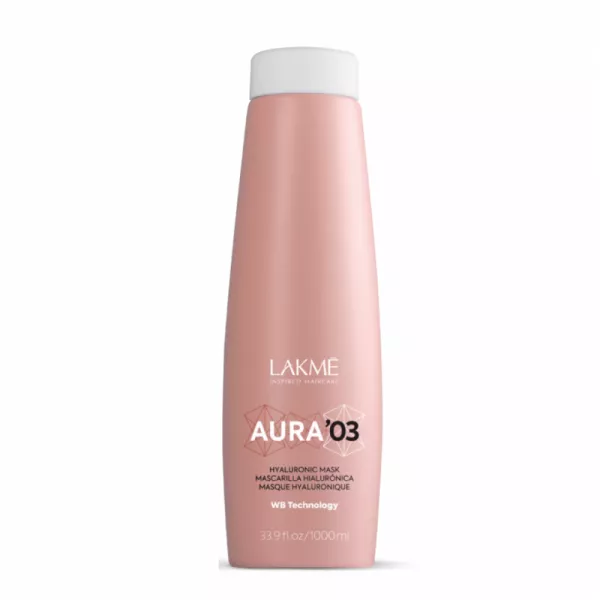 Lakme Aura '03 Hyaluronic Mask, maska odbudowująca włosy z kwasem hialuronowym po zabiegu hialuroplastii, 1000ml